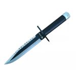 Sport si Outdoor - Camping - Cutite, bricege si accesorii - Cutite si bricege - Cutit tactic Foxter Rambo Finka, 35 cm, lama din otel, maner metalic invelit cu sfoara, teaca, negru - Infinity.ro