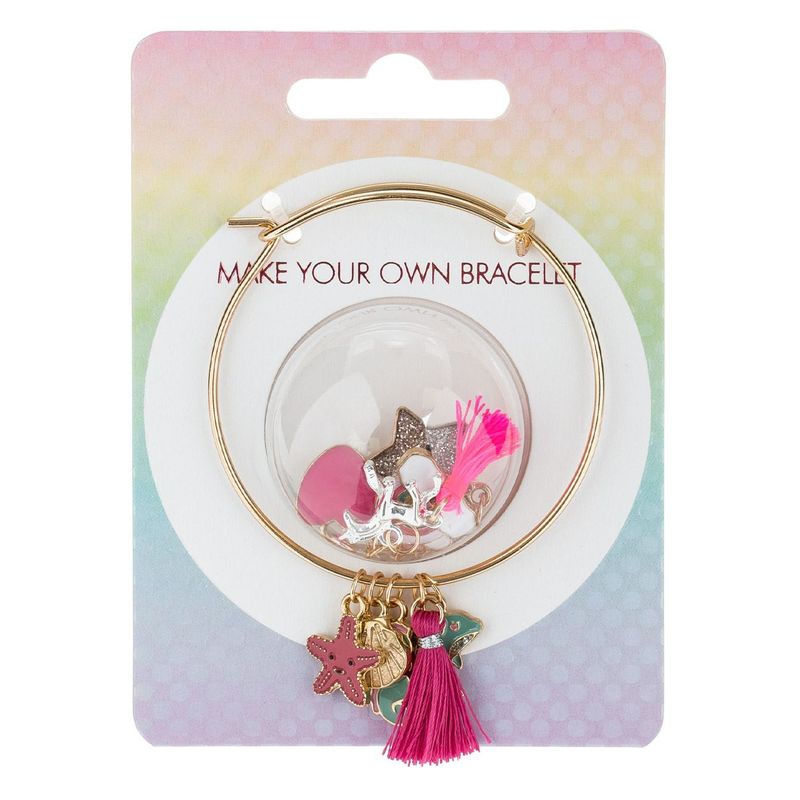 Fashion, accesorii si bijuterii - Copii - Accesorii copii - Bijuterii si ceasuri copii - Bratara diy pentru copii, aurie, set 12 pandantive multicolor - Infinity.ro