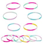 Fashion, accesorii si bijuterii - Femei - Bijuterii femei - Bratari femei - Set bratari silicon, model tie dye, mesaje motivationale, multicolor, 12 bucati - Infinity.ro