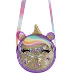 Fashion, accesorii si bijuterii - Copii - Accesorii copii - Bijuterii si ceasuri copii - Set bijuterii unicorn, 6 piese, geanta transparenta multicolor, diametru 13.5 cm, inaltime 4 cm - Infinity.ro