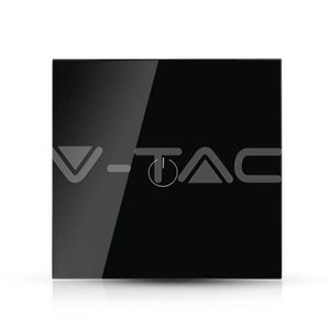 Intrerupator negru WIFI Touch 1 circuit compatibil Amazon Alexa & Google Home negru V-Tac SKU-8423 VT-5003-B