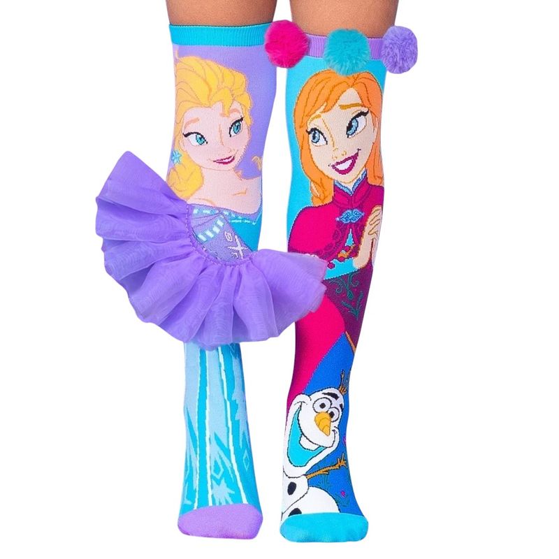 Fashion, accesorii si bijuterii/Copii/Lenjerie si pijamale copii/Sosete si dresuri copii - Sosete lungi colorate Madmia pentru fete fantasy Elsa & Anna 3-5 ani - Infinity.ro