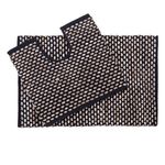 Casa si Gradina - Textile si covoare - Covoare - Covorase baie - Set covorase baie, model, 2 bucati, culoare negru bej, dimensiuni 80x 50cm si 50x 45cm - Infinity.ro