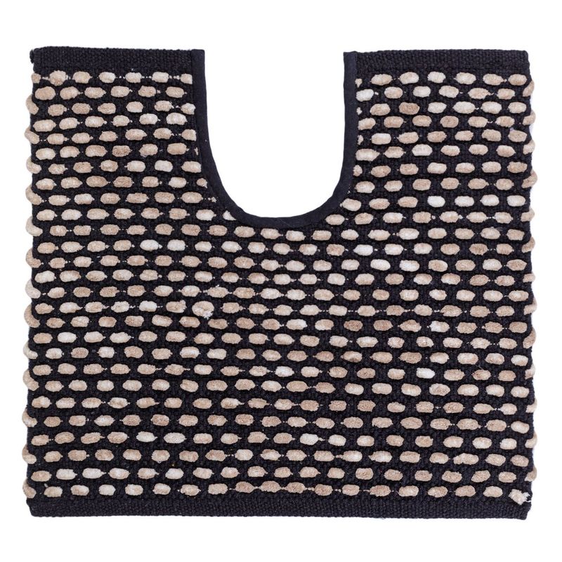 Casa si Gradina - Textile si covoare - Covoare - Covorase baie - Set covorase baie, model, 2 bucati, culoare negru bej, dimensiuni 80x 50cm si 50x 45cm - Infinity.ro