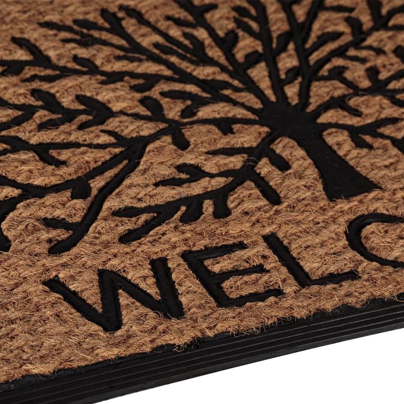 Casa si Gradina - Textile si covoare - Covoare - Covorase intrare - Covoras usa, model pomul vietii, maro, 75 x 45 cm - Infinity.ro