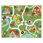 Casa si Gradina - Textile si covoare - Covoare - Covoare copii - Covor decorativ copii, model ferma, antiderapant, verde, 160x 130cm - Infinity.ro