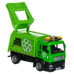 Jucarii, Copii si Bebe - Jucarii si jocuri - Vehicule si jucarii cu telecomanda - Masinute - Vehicul metalic colectibil, model gunoier, scara 1:55, culoare verde - Infinity.ro
