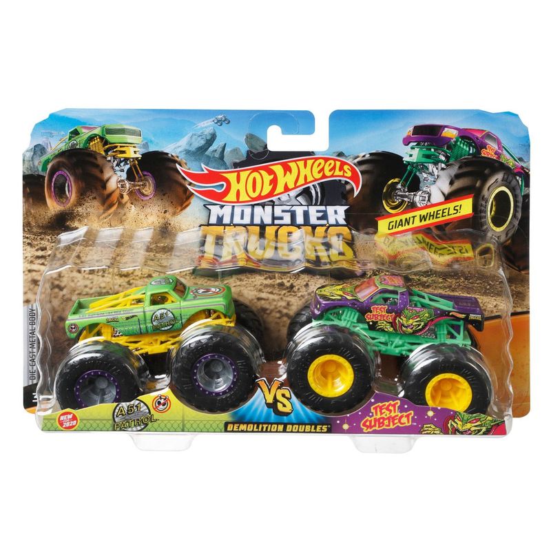 Jucarii, Copii si Bebe - Jucarii si jocuri - Vehicule si jucarii cu telecomanda - Masinute - Set masini hot wheels monster trucks, mattel, 2 bucati, multicolor - Infinity.ro