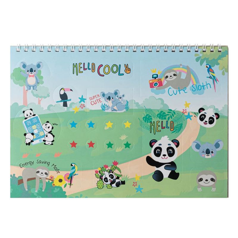 Carti si Birotica - Rechizite - Pictura si desen - Blocuri desen - Bloc desen panda koala, b5, spirala, 30 file, multicolor - Infinity.ro