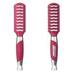 Ingrijire personala si Cosmetice - Ingrijire personala - Ingrijire par - Perii de par si piepteni - Perie par dreptunghiulara, plastic, fucsia argintiu - Infinity.ro