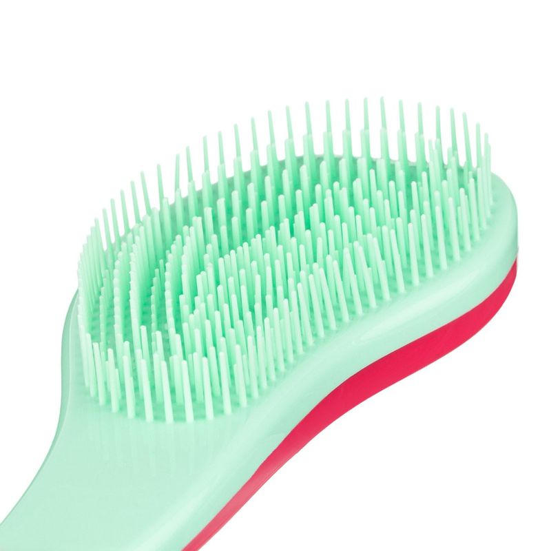 Ingrijire personala si Cosmetice - Ingrijire personala - Ingrijire par - Perii de par si piepteni - Perie descalcit, model cu maner ergonomic, culoare rosu verde, dimensiune 17cm - Infinity.ro