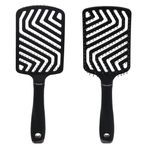 Ingrijire personala si Cosmetice - Ingrijire personala - Ingrijire par - Perii de par si piepteni - Perie par patrata, model zigzag, plastic, negru, 26 cm - Infinity.ro