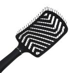 Ingrijire personala si Cosmetice - Ingrijire personala - Ingrijire par - Perii de par si piepteni - Perie par patrata, model zigzag, plastic, negru, 26 cm - Infinity.ro