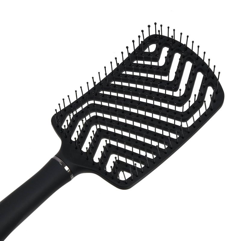 Ingrijire personala si Cosmetice - Ingrijire personala - Ingrijire par - Perii de par si piepteni - Perie par patrata, model zigzag, plastic, negru, 26 cm - Infinity.ro