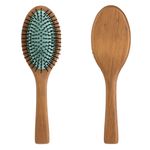 Ingrijire personala si Cosmetice - Ingrijire personala - Ingrijire par - Perii de par si piepteni - Perie par ovala, lemn, maro, baza verde, 24 cm - Infinity.ro