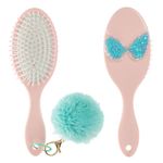 Ingrijire personala si Cosmetice - Ingrijire personala - Ingrijire par - Perii de par si piepteni - Perie par ovala, colorata, aripi de inger, pompon, multicolor, 22 cm - Infinity.ro