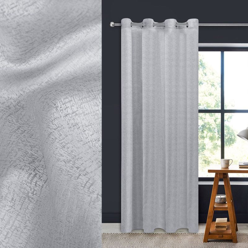 Casa si Gradina - Textile si covoare - Perdele si draperii - Perdele - Perdea decorativa, model gri, dimensiuni 140x 260 cm, inele 4 cm, material poliester - Infinity.ro