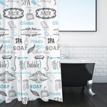 Casa si Gradina - Textile si covoare - Perdele si draperii - Perdele - Perdea dus, model vintage, poliester, alb, 180x 180 cm, 12 inele - Infinity.ro