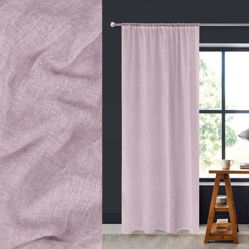 Casa si Gradina - Textile si covoare - Perdele si draperii - Perdele - Perdea decorativa, tifon, 140x 260 cm, culoare roz, poliester - Infinity.ro