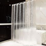 Casa si Gradina - Sanitare - Cazi si cabine de dus - Paravane si usi - Perdea dus, clear 3d, pietre transparent, dimensiuni 180x 180cm, material peva, set 12 inele - Infinity.ro