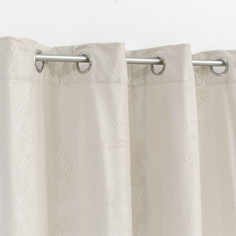 Casa si Gradina - Textile si covoare - Perdele si draperii - Perdele - Perdea decorativa, model frunze reliefate, culoare ecru, 140x 260 cm, inele 4 cm, poliester - Infinity.ro
