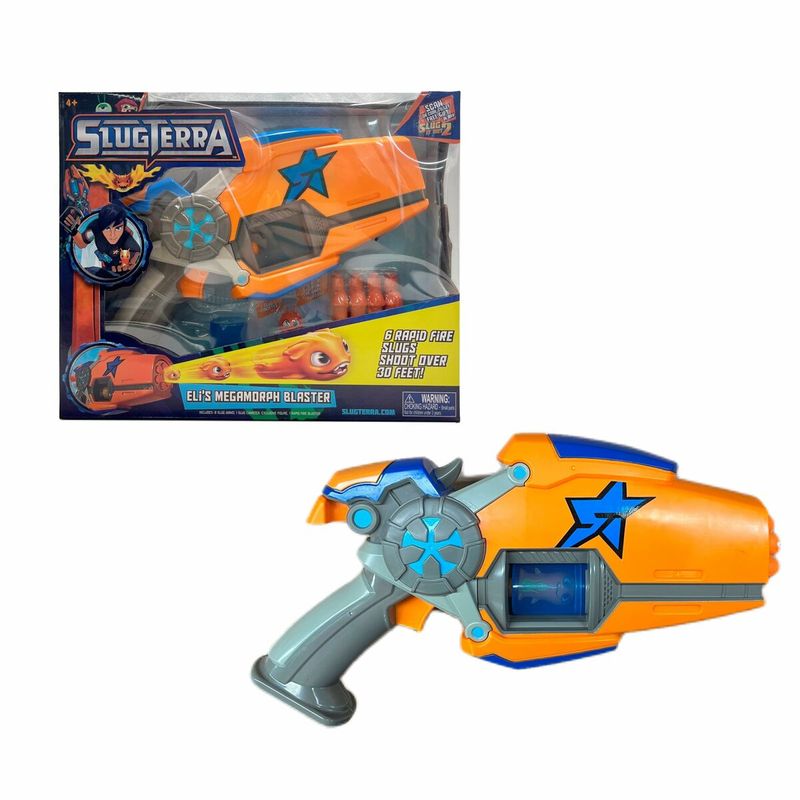 Jucarii, Copii si Bebe - Jucarii si jocuri - Jucarii de rol - Arme de jucarie - Pistol cu Sageti Bizak Slugterra Eli'S Megamorph Blaster Portocaliu - Infinity.ro