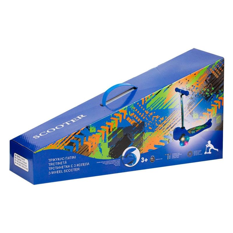 Sport si Outdoor - Role, trotinete si skateboard - Trotinete copii - Trotineta copii, model 3 roti, led, inaltime reglabila, albastru - Infinity.ro