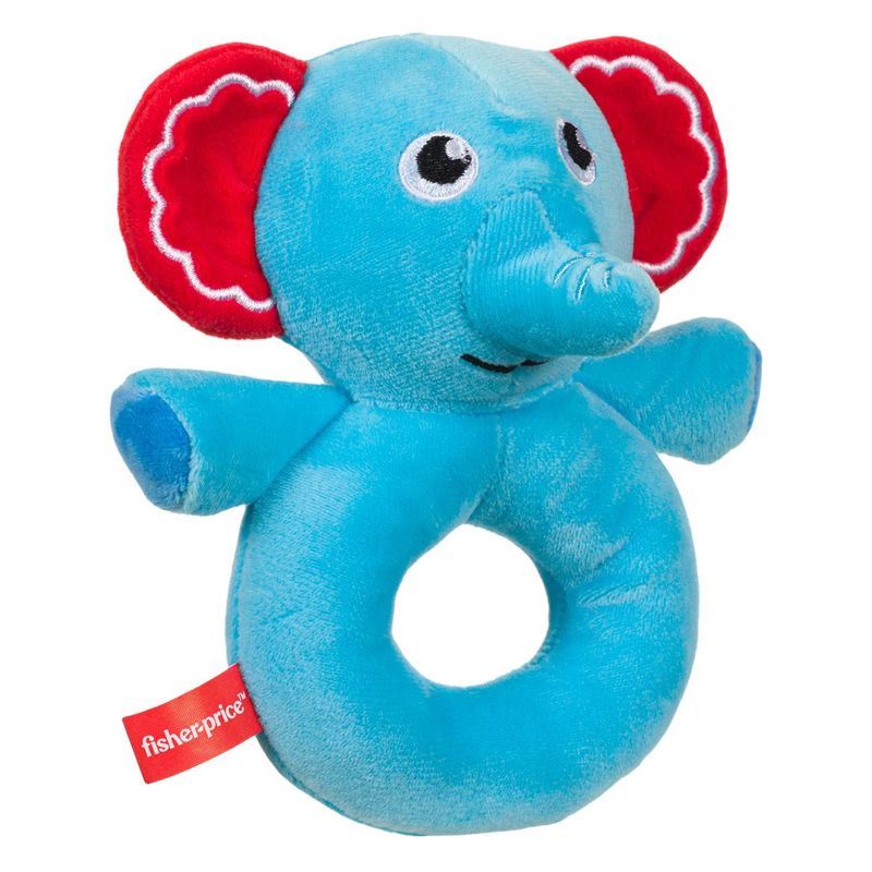Jucarii, Copii si Bebe - Jucarii si jocuri - Jucarii bebelusi - Jucarii zornaitoare - Jucarie zornaitoare fisher price, inel elefant, culoare albastru, 0+ luni - Infinity.ro