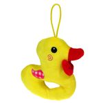 Jucarii, Copii si Bebe - Jucarii si jocuri - Jucarii bebelusi - Jucarii zornaitoare - Jucarie zornaitoare plus, rata, culoare galben, dimensiuni 14 x 14 cm - Infinity.ro