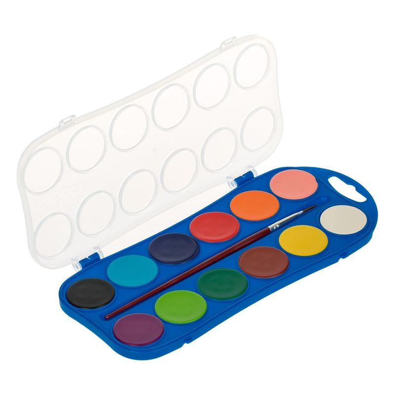 Carti si Birotica - Rechizite - Pictura si desen - Acuarele si culori - Set acuarele carioca, 12 culori, pensula inclusa, multicolor - Infinity.ro