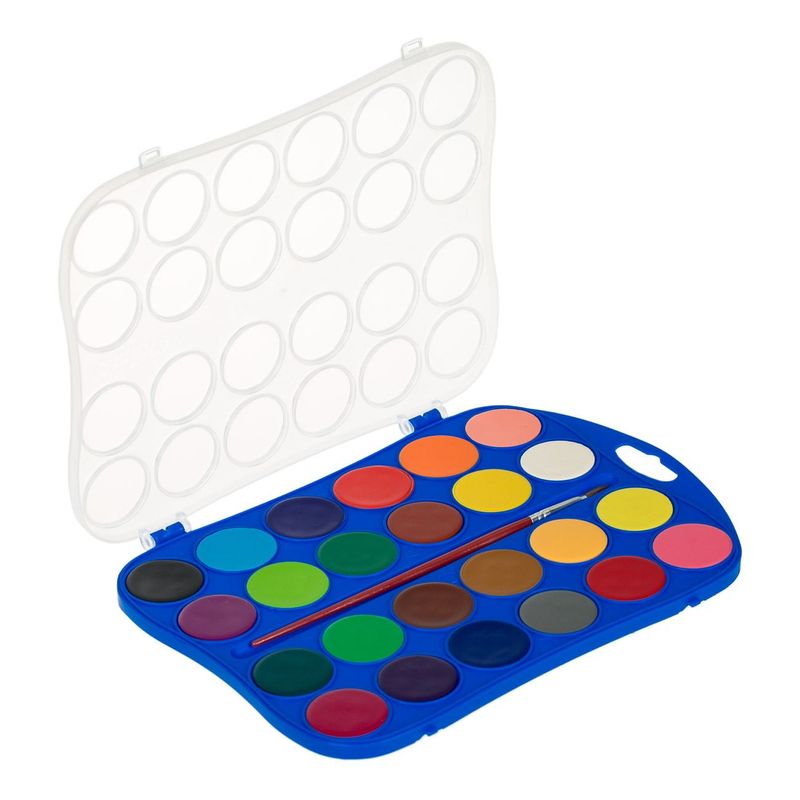 Carti si Birotica - Rechizite - Pictura si desen - Acuarele si culori - Set acuarele carioca, 24 culori, 3cm, multicolor, include pensula - Infinity.ro