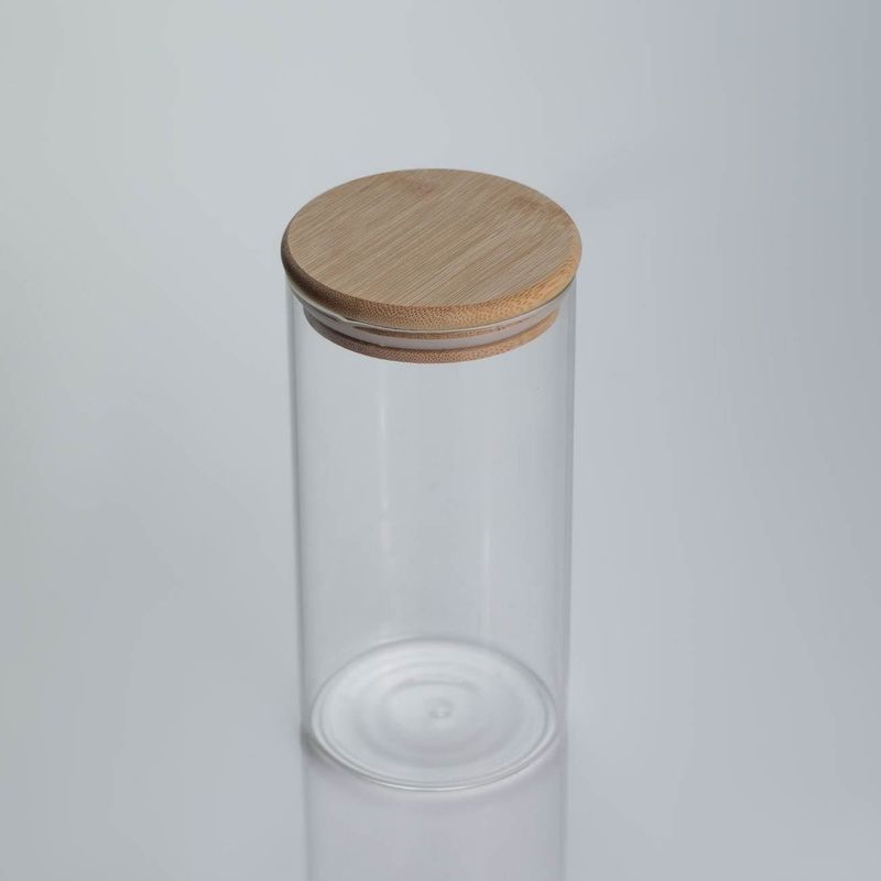Casa si Gradina - Bucatarie si vesela - Organizare si depozitare bucatarie - Borcane si capace - Borcan depozitare, borosilicat, capacitate 750ml, capac bambus, transparent - Infinity.ro