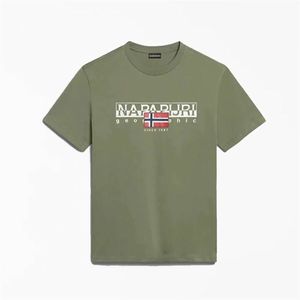 Tricou cu Maneca Scurta Barbati Napapjiri  S-Aylmer Maslina