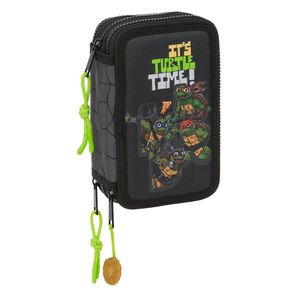 Penar Triplu Teenage Mutant Ninja Turtles Negru Gri 12,5 x 19,5 x 5,5 cm 36 Piese