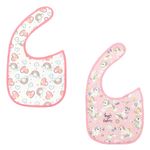 Jucarii, Copii si Bebe - Hrana si alaptare - Biberoane, suzete si accesorii hranire - Articole hranire bebelusi - Set bavete copii, model unicorn, roz/alb, poliester, 18 x 22 cm, 2 bucati - Infinity.ro