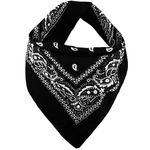 Fashion, accesorii si bijuterii - Femei - Accesorii femei - Esarfe si fulare femei - Bandana bumbac, paisley, culoare neagra, dimensiune 54 x 54cm - Infinity.ro