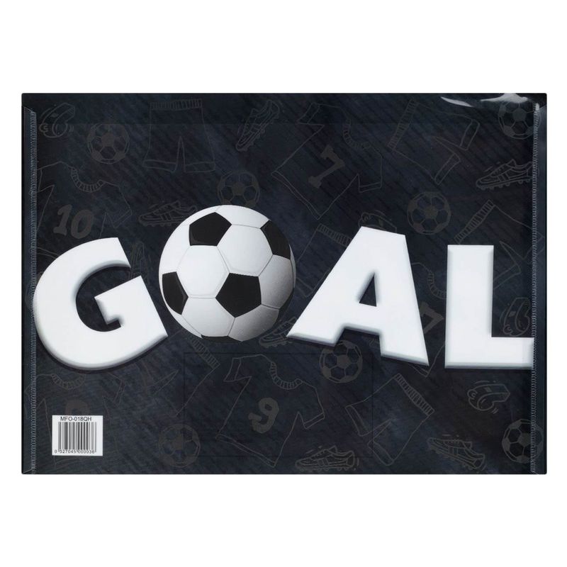 Carti si Birotica - Birotica - Accesorii de birou - Mape si dosare - Mapa capsa, model minge fotbal goal, culoare negru-alb, dimensiuni 33 x 24cm, plastic - Infinity.ro