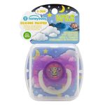 Jucarii, Copii si Bebe - Hrana si alaptare - Biberoane, suzete si accesorii hranire - Suzete si accesorii - Suzeta silicon honey baby, model fluture, mov, cu maner fosforescent, cutie sterilizare, 6-36 luni - Infinity.ro