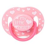 Jucarii, Copii si Bebe - Hrana si alaptare - Biberoane, suzete si accesorii hranire - Suzete si accesorii - Suzeta silicon, honey baby, my little heart, maner roz, 6-18 luni, cutie sterilizare - Infinity.ro