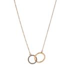 Fashion, accesorii si bijuterii - Femei - Bijuterii femei - Coliere femei - Colier femei, model lant, culoare aurie, inele strass - Infinity.ro