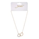 Fashion, accesorii si bijuterii - Femei - Bijuterii femei - Coliere femei - Colier femei, model lant, culoare aurie, inele strass - Infinity.ro