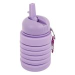Casa si Gradina - Bucatarie si vesela - Cani si pahare - Sticle - Sticla de apa pliabila, silicon, capacitate 200-500 ml, inel suspendare, lila - Infinity.ro