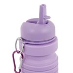 Casa si Gradina - Bucatarie si vesela - Cani si pahare - Sticle - Sticla de apa pliabila, silicon, capacitate 200-500 ml, inel suspendare, lila - Infinity.ro