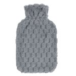 Casa si Gradina - Bucatarie si vesela - Cani si pahare - Sticle - Husa sticla apa calda, model carouri, material poliester, capacitate 2l, gri - Infinity.ro