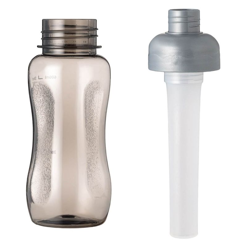 Casa si Gradina - Bucatarie si vesela - Cani si pahare - Sticle - Sticla apa sport, model cu acumulator de gheata, capacitate 600ml, negru transparent, plastic - Infinity.ro