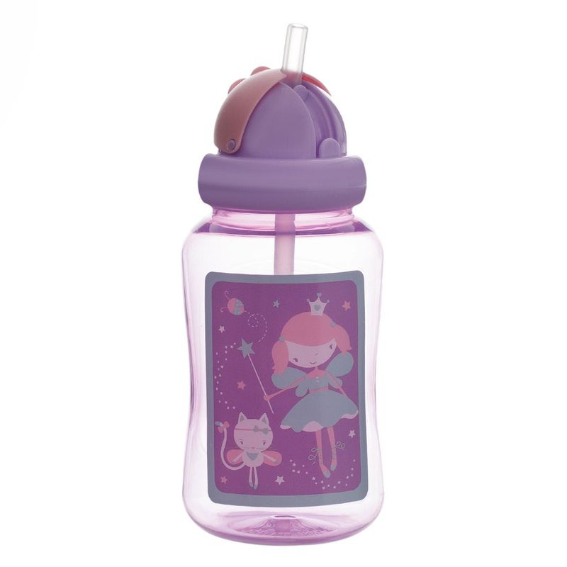 Casa si Gradina - Bucatarie si vesela - Cani si pahare - Sticle - Sticla apa plastic, printese, capacitate 400ml, multicolor, pai incorporal, fete - Infinity.ro