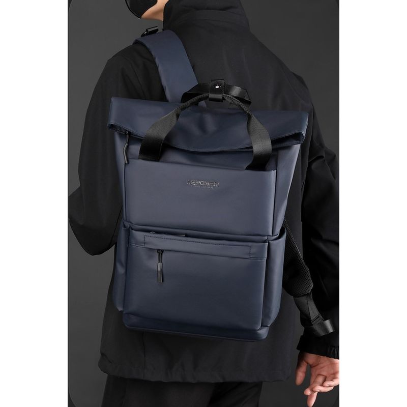 Sport si Outdoor - Articole de voiaj - Rucsacuri - Rucsac multifunctional, laptop, impermeabil, office, business, albastru inchis OBRALIX - Infinity.ro