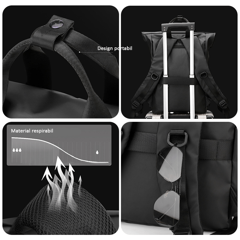 Sport si Outdoor - Articole de voiaj - Rucsacuri - Rucsac multifunctional, laptop, impermeabil, office, business, albastru inchis OBRALIX - Infinity.ro