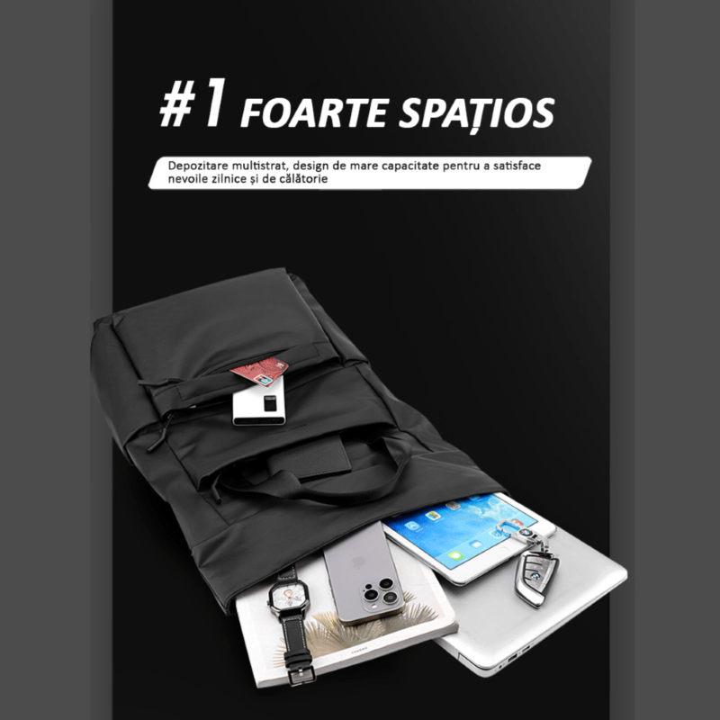 Sport si Outdoor - Articole de voiaj - Rucsacuri - Rucsac multifunctional, laptop, impermeabil, office, business, albastru inchis OBRALIX - Infinity.ro