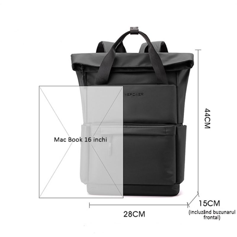 Sport si Outdoor - Articole de voiaj - Rucsacuri - Rucsac multifunctional, laptop, impermeabil, office, business, albastru inchis OBRALIX - Infinity.ro